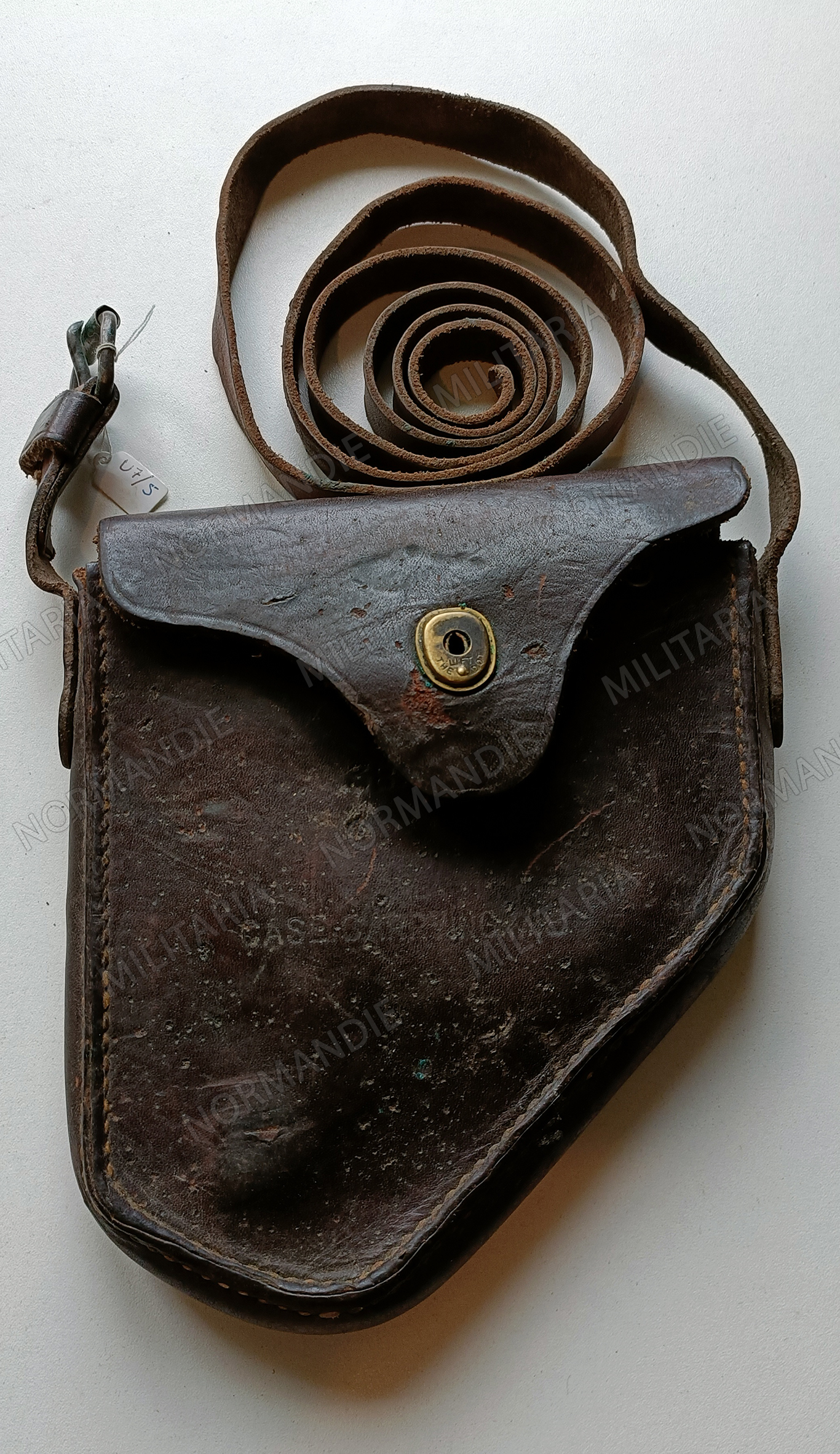 Étui En Cuir Militaire Américain D'origine - WW1 & WW2, Bon état